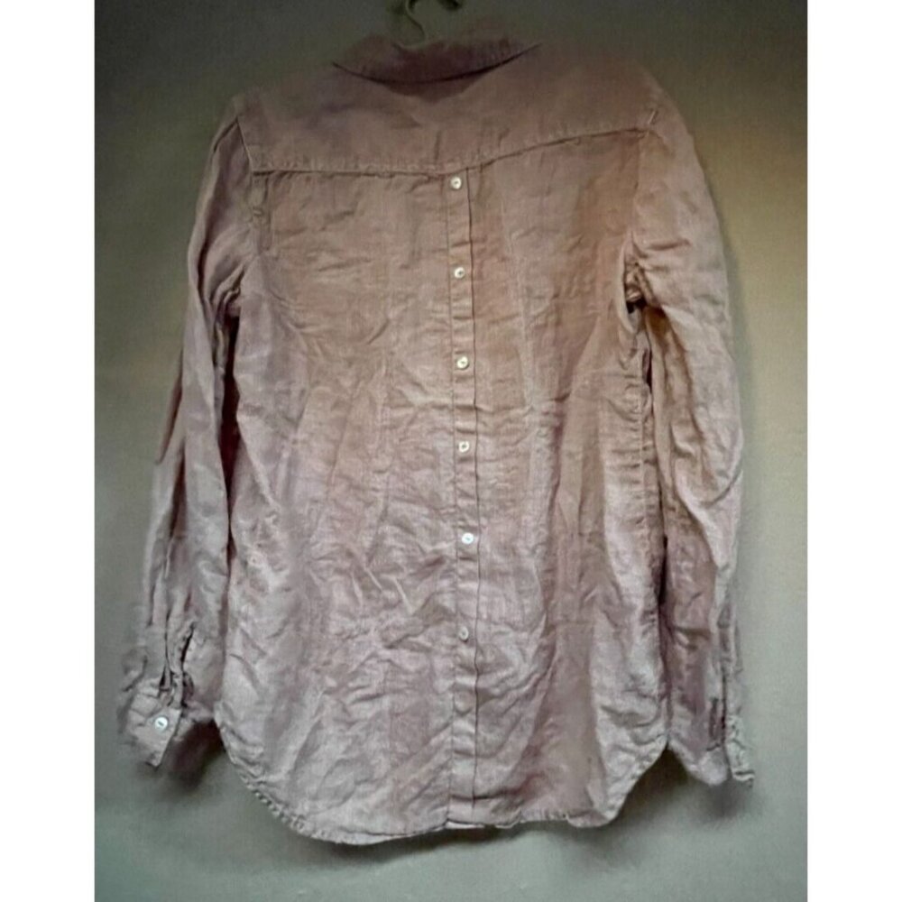 Sigrid Olsen Womens Medium Button-Back Linen Shir… - image 2